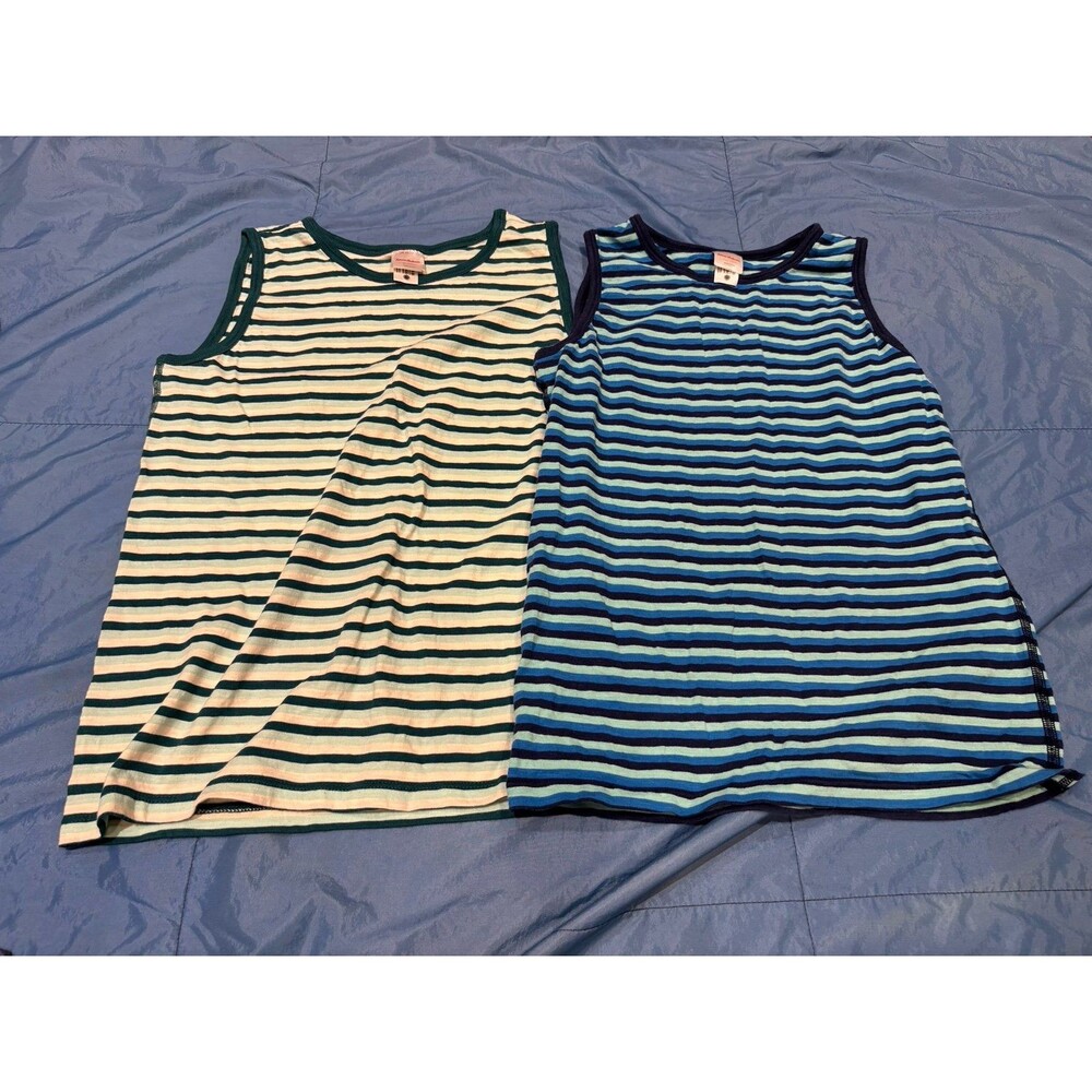 Hanna Andersson cotton striped tank top shirt lot bundle 150 12